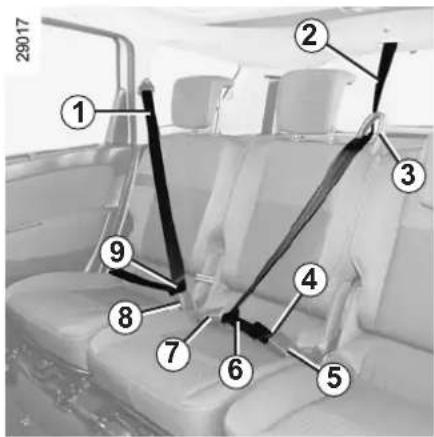 RENAULT Scenic (2011) - REAR SEAT BELTS - 1