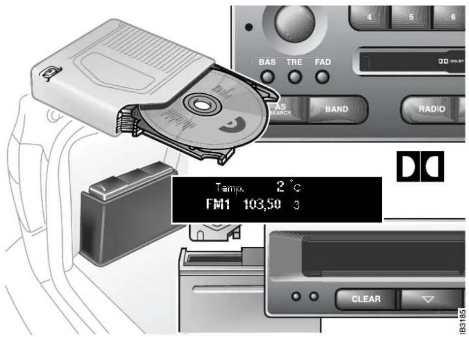 BAS TRE FAD DOLBY AS REACH BAND RADIO Temp. 2 °C FM1 103,50 3 CLEAR IB3185
