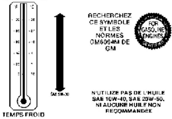 SAAB 9-7X (2006) - HUILE-MOTEUR SAE DE LA VISCOSITÉ RECOMMANDÉE - 1