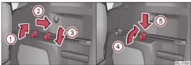 SKODA Yeti (2011) - Barre de fixation avec crochets amovibles - 1