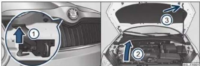 SKODA Yeti (2011) - Déverrouillage du capot - 1