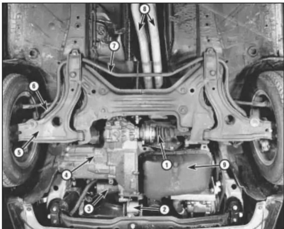 VOLKSWAGEN Jetta (1984) - Front underbody view - fuel injected model - 1
