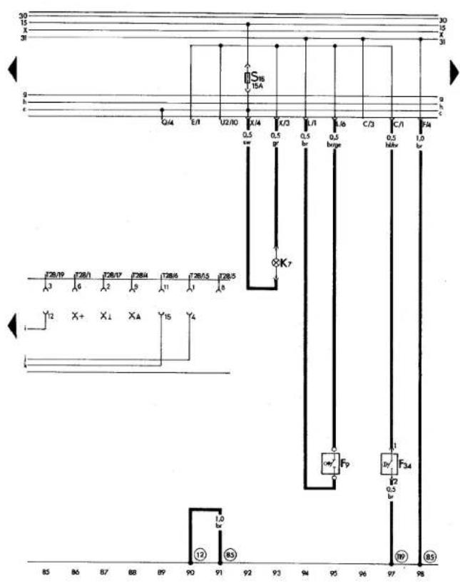 VOLKSWAGEN Jetta (1984) - Fuse colours - 56