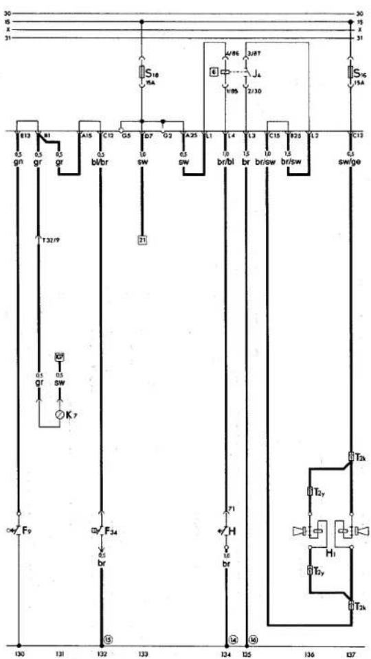 VOLKSWAGEN Jetta (1984) - Fuse colours - 18