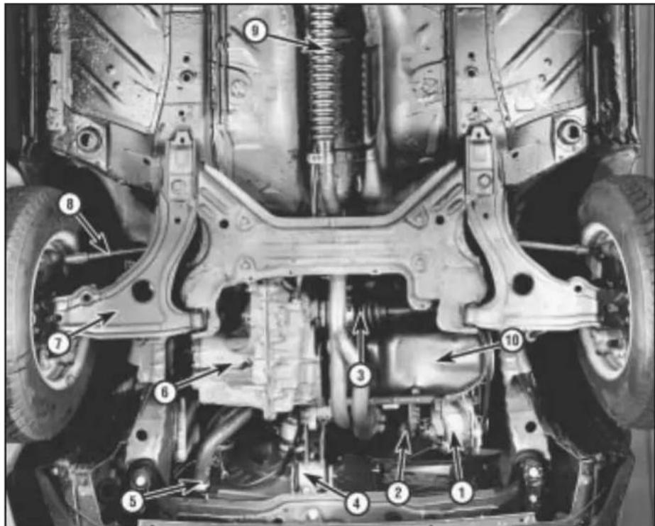 VOLKSWAGEN Jetta (1984) - Front underbody view - 1.3 litre model - 1