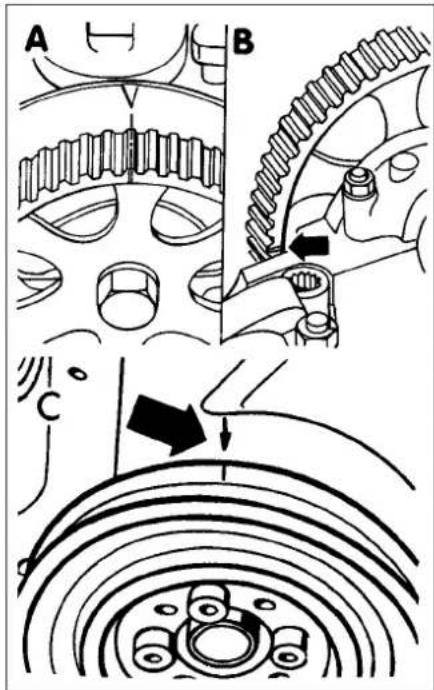 VOLKSWAGEN Golf (1984) - Timing belt and sprockets - removal and refitting - 2