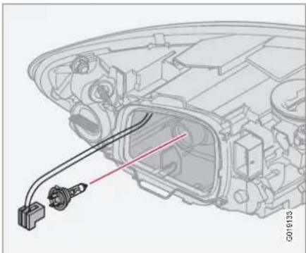 VOLVO S40 (2012) - Αφαίρεση του καλύμματος και του λαμπτήρα - 1