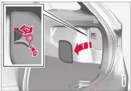 VOLVO V60 (2013) - Trappe de réservoir de carburant - ouverture manuelle - 1
