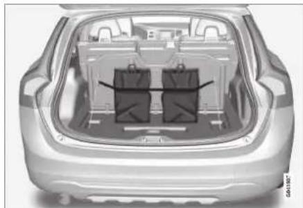 VOLVO V60 (2013) - Chargement - dispositif de retenue pour sacs à provisions - 1