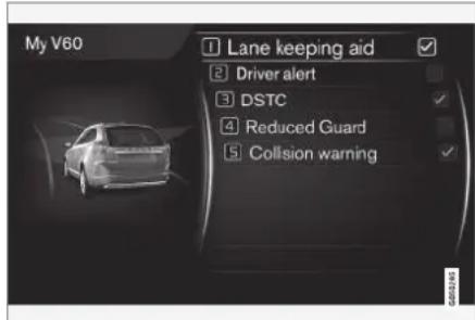 VOLVO V60 (2013) - Driver Alert Control (DAC)\* - utilisation - 2