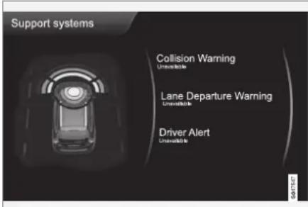 VOLVO V60 (2013) - Driver Alert Control (DAC)\* - utilisation - 1