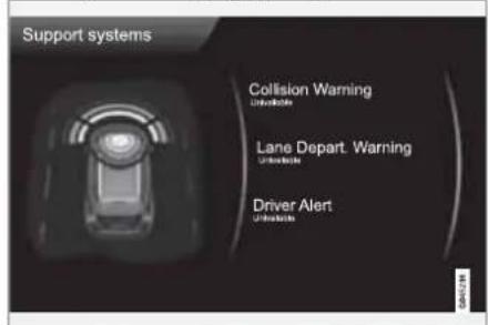 Support systems Collision Warning Uninvisible Lane Depart. Warning Uninvisible Driver Alert Uninvisible