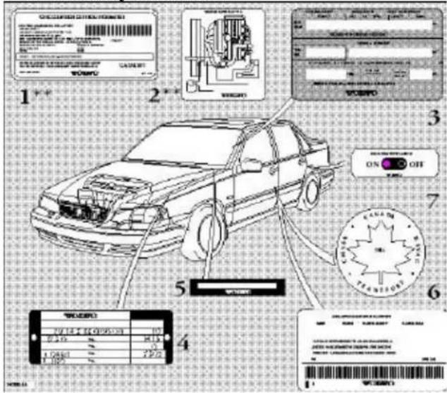 VOLVO V70 (2000) - Child safety latch label - 1