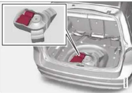VOLVO V70 (2013) - Kit de réparation provisoire de crevaison\* - emplacement - 1