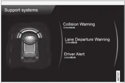 VOLVO V70 (2013) - Driver Alert Control (DAC)\* - utilisation - 1