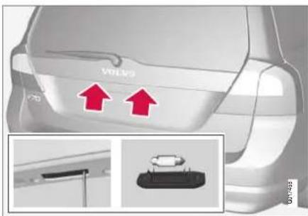 VOLVO V70 (2013) - Remplacement d'ampoule - éclairage de la plaque minéralogique - 1