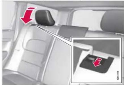 VOLVO XC70 (2013) - Χειροκίνητη αναδίπλωση των ακριανών προσκέφαλων, πίσω κάθισμα - 1