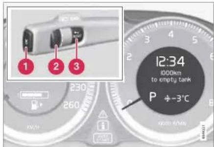 1 2 3 12:34 1000km to empty tank P + -3°C