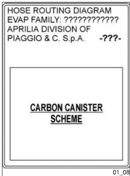 APRILIA Scarabeo 200 (2007) - Label 3 (01\_05) Étiquette 3 (01\_05) - 3