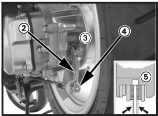 KYMCO Agility Carry - Brake shoe adjustment (rear brake) - 2