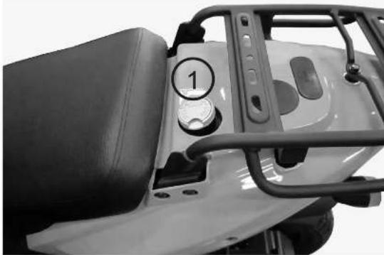 KYMCO Agility Carry - To open the fuel filler cap: - 1