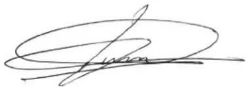 Handwritten signature or scribble with a curved line and partial text '###' at the bottom right.