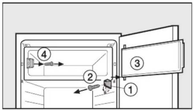 MIELE K 12024 S - Déplacement de la porte du compartiment de congélation - 1
