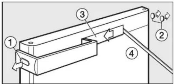 MIELE K 12024 S - Déplacement de la poignée de porte - 1