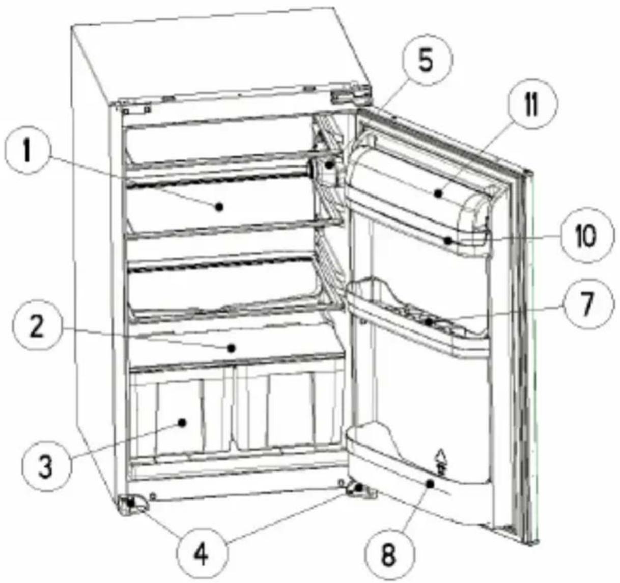 Pelgrim KK2200A - PARTS OF THE APPLIANCE AND THE COMPARTMENTS - 1