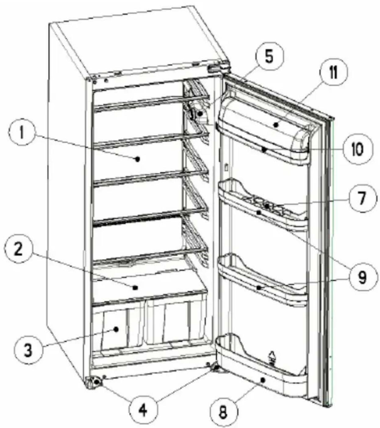 Pelgrim KK2224A - PARTS OF THE APPLIANCE AND THE COMPARTMENTS - 2