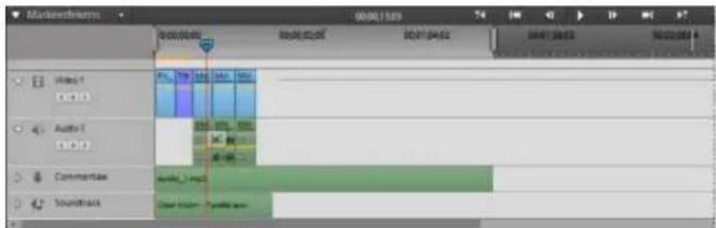 ADOBE Premiere Elements 12 - De tijdlijn van de Professionele weergave - 1