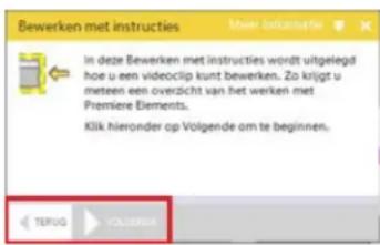 ADOBE Premiere Elements 12 - Aan de slag met Premiere Elements - Bewerken met instructies - 1
