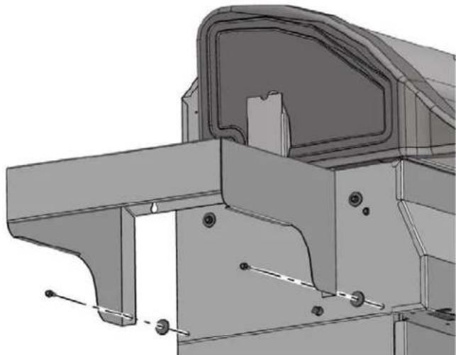 Technical drawing of a mechanical assembly with mounting brackets and structural elements (no visible text or symbols)