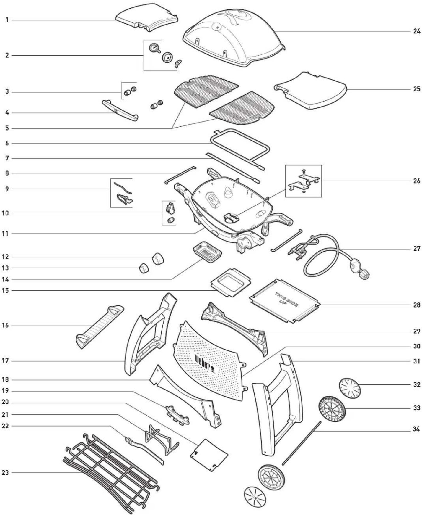 WEBER Q320 - WEBER Q 3200 EXPLODED VIEW - 1