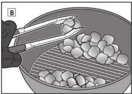 WEBER Smokey Joe Gold - Vorbereiten der Kohle für Indirekte Hitze - 1