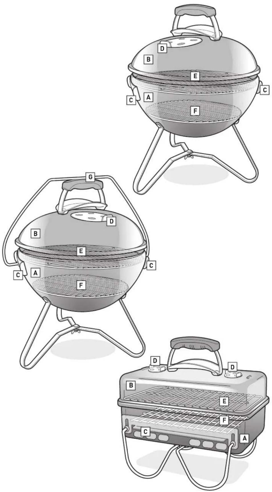 WEBER Smokey Joe Gold - Bloqueo de la tapa Tuck-N-Carry® - 1