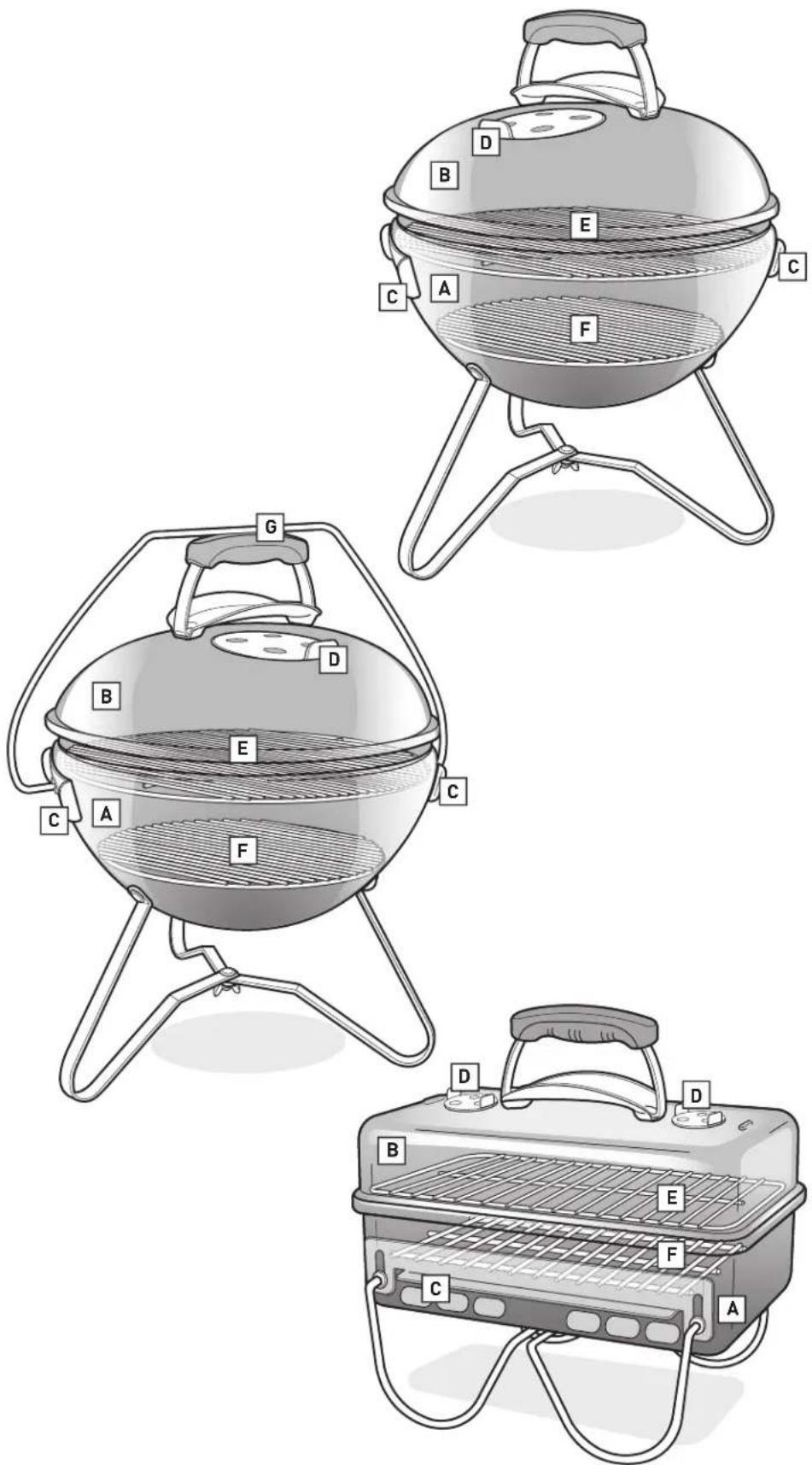 WEBER Smokey Joe Gold - Verrou à couvercle Tuck-N-Carry® - 1