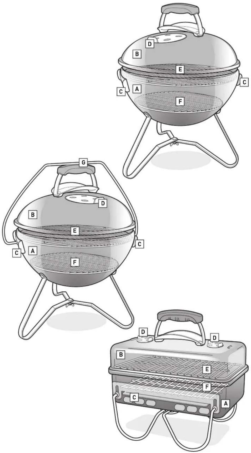 WEBER Smokey Joe Gold - Tuck-N-Carry®-dekselsluiting - 1