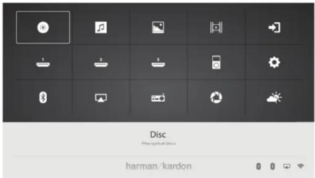 HARMAN KARDON BDS 580 - Home Menu - 1