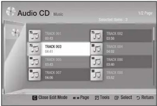 Audio CD | Music Selected Items : 3 1/2 Page TRACK 001 00:43 TRACK 002 03:56 TRACK 003 04:41 TRACK 004 04:02 TRACK 005 03:43 TRACK 006 03:40 TRACK 007 04:36 TRACK 008 03:52 Close Edit Mode ↪ Page Tools Select Return