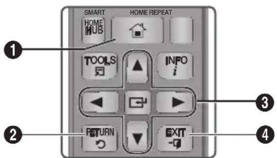 SMART HOME HUB HOME REPEAT TOOLS INFO i RETURN EXIT -