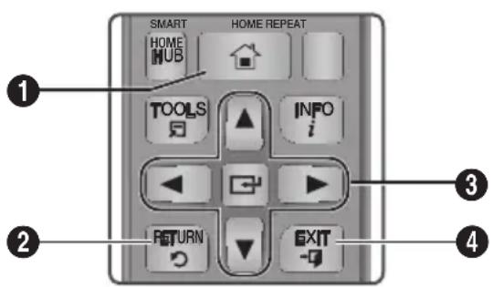 SMART HOME HUB HOME REPEAT TOOLS INFO i RETURN EXIT -7 1 2 3 4