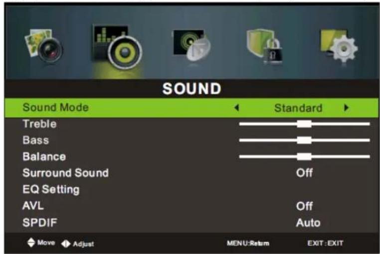 AudioSonic LE-207836 - MENU DU SON - 1