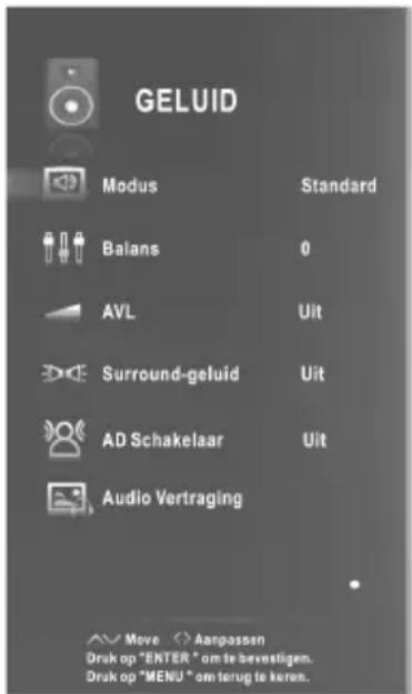 CHANGHONG LED39B2510IS - Het GELUID menu configureren - 1