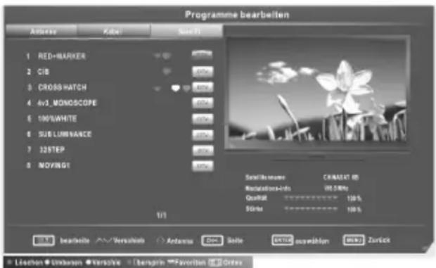 CHANGHONG LED39B2510IS - ■ Programme bearbeiten - 1