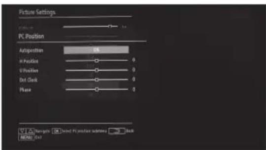 Picture Settings PC Position Autoposition 46 H Position 0 U Position 0 Dot Clock 0 Phase 1