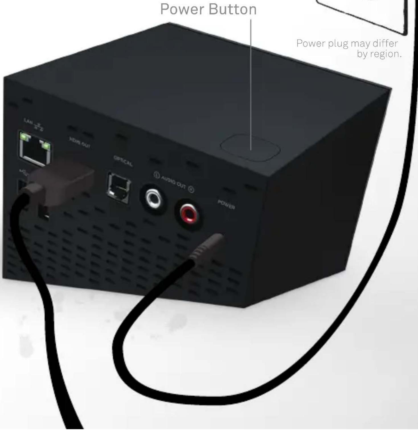 Power Button Power plug may differ by region.
