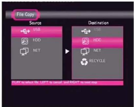 EMTEC Movie Cube S700 - File Copy Menu - 2