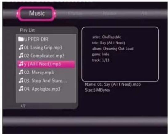 EMTEC Movie Cube S700 - Browsing the playlist - 1