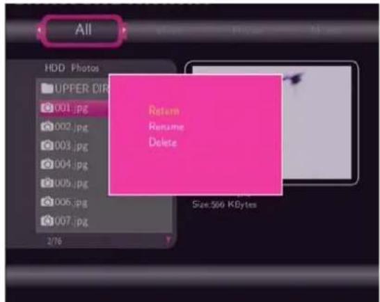 EMTEC Movie Cube S700 - Renaming / Deleting Files - 1